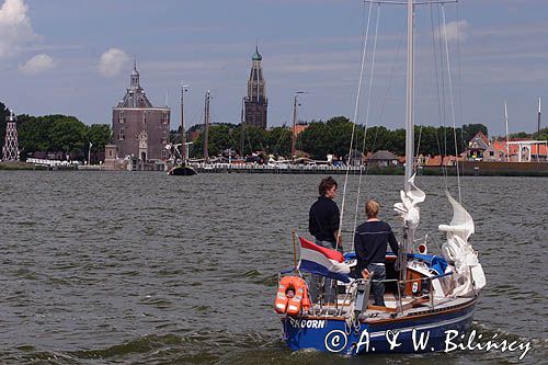 jacht na Ijsselmeer przy Enkhuizen, Holandia