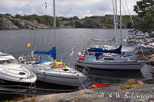 cumujące jachty, wyspa Bjorko, szkiery Turku, Finlandia Bjorko Island, Finland