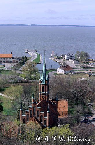 Frombork kościół i port nad Zalewem Wiślanym