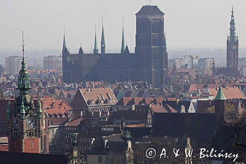 Gdańsk, panorama Głównego Miasta z Gradowej Góry