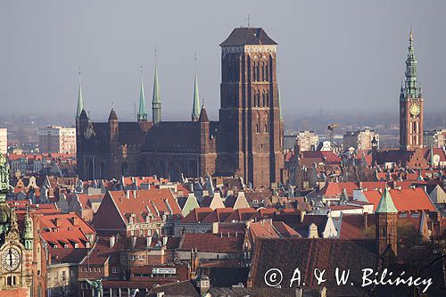 Gdańsk, panorama Głównego Miasta z Gradowej Góry