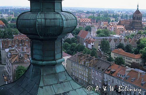 Gdańsk panorama miasta widok z wieży kościoła św. Katarzyny