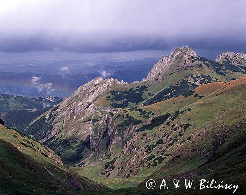 Giewont widok z Małołąckiej Przełączy