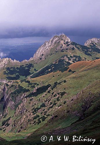 Giewont widok z Małołąckiej Przełączy