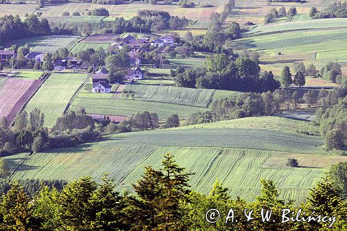 panorama z Łysej Góry, Łysogóry, Góry Świętokrzyskie, kielecczyzna