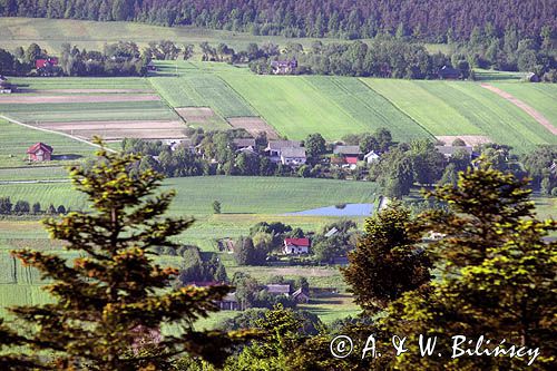 panorama z Łysej Góry, Łysogóry, Góry Świętokrzyskie, kielecczyzna