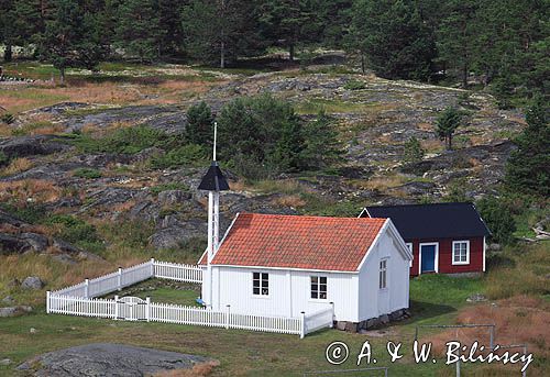 kaplica, wyspa Grisslan, Hoga Kusten, Wysokie Wybrzeże, Szwecja, Zatoka Botnicka