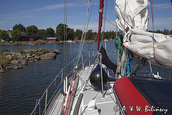 Wpływamy do Haapasaari koło Kotka, Zatoka Fińska, Finlandia