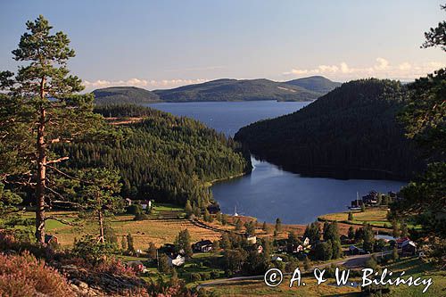 panorama z góry, wioska rybacka Haggvik, Szwecja, Zatoka Botnicka, Hoga Kusten, Wysokie Wybrzeże