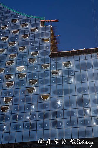 Hamburg, nowoczesny budynek, Filharmonia nad Łabą, Niemcy