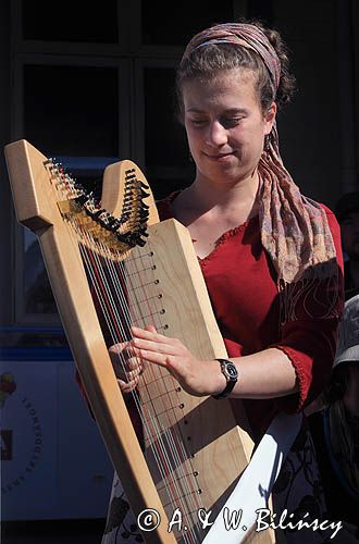 przenośna harfa, koncert na wyspie Norrbyskar, Szwecja, Zatoka Botnicka