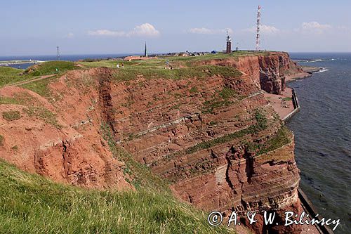 klify wyspy Helgoland, Niemcy, Morze Północne