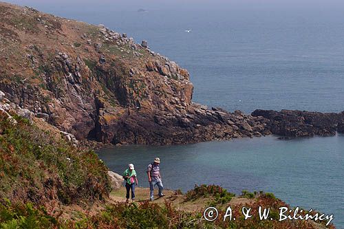 skaliste wybrzeże wyspy Herm, Channel Islands, Anglia, Wyspy Normandzkie, Kanał La Manche