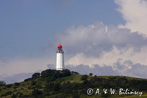 latarnia morska na północnym krańcu wyspy Hiddensee, Mecklenburg-Vorpommern, Niemcy