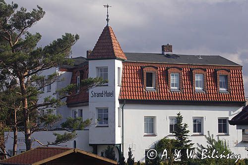 Strand Hotel w Vitte na wyspie Hiddensee, Mecklenburg-Vorpommern, Niemcy