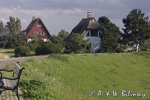 ścieżka rowerowa w Vitte, wyspa Hiddensee, Mecklenburg-Vorpommern, Bałtyk, Niemcy