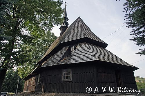 Jabłonka zabytkowy kościół powiat Brzozów, Pogórze Dynowskie
