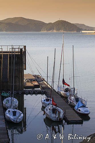 Zalew Soliński i port Jawor, keja, ośrodek Jawor, Bieszczady,