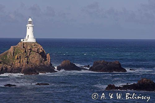 latarnia morska La Corbiere, wyspa Jersey, Channel Islands, Anglia, Wyspy Normandzkie, Kanał La Manche