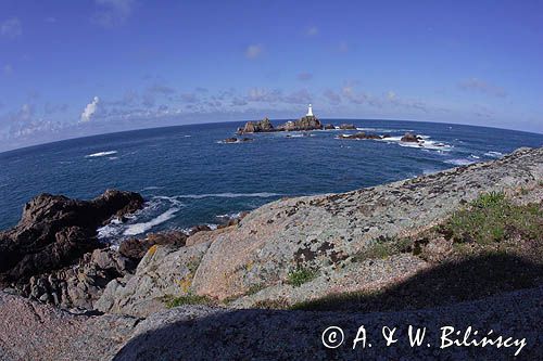 latarnia morska La Corbiere, wyspa Jersey, Channel Islands, Anglia, Wyspy Normandzkie, Kanał La Manche