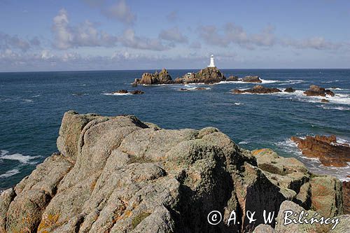 latarnia morska La Corbiere, wyspa Jersey, Channel Islands, Anglia, Wyspy Normandzkie, Kanał La Manche