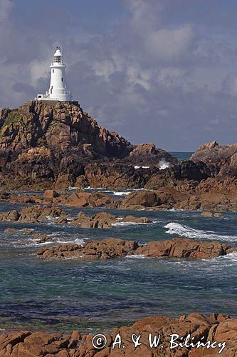 latarnia morska La Corbiere, wyspa Jersey, Channel Islands, Anglia, Wyspy Normandzkie, Kanał La Manche