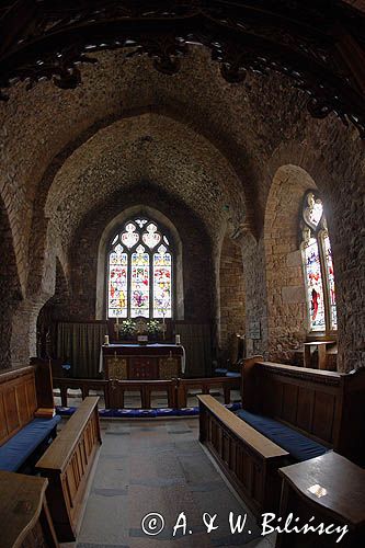 St. Brelade's Church i cmentarz, wyspa Jersey, Channel Islands, Anglia, Wyspy Normandzkie, Kanał La Manche