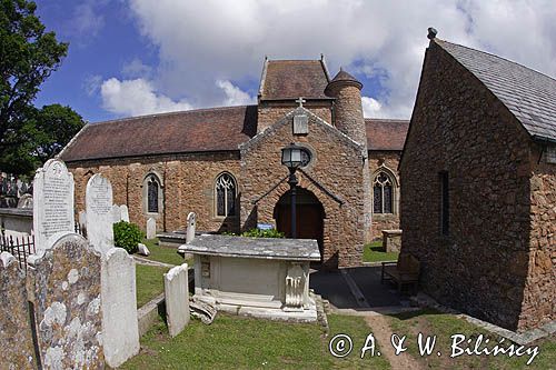 St. Brelade's Church i cmentarz, wyspa Jersey, Channel Islands, Anglia, Wyspy Normandzkie, Kanał La Manche