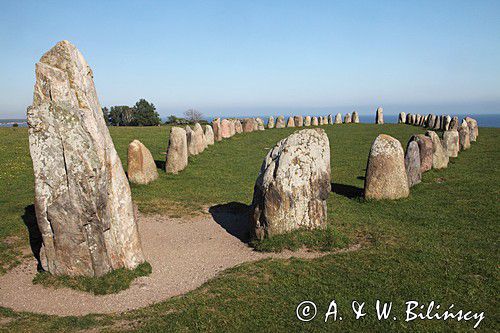 Ales Stenar, grobowiec Wikingów, szwedzkie Stonehenge, Kaseberga, Szwecja Południowa, Skania