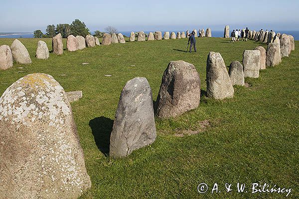 Ales Stenar, grobowiec Wikingów, szwedzkie Stonehenge, Kaseberga, Szwecja Południowa, Skania