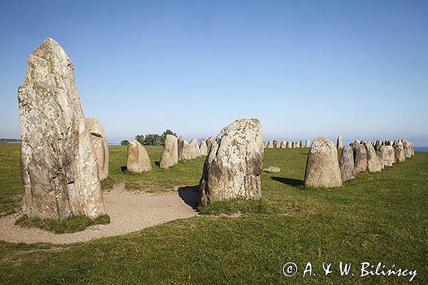 Ales Stenar, grobowiec Wikingów, szwedzkie Stonehenge, Kaseberga, Szwecja Południowa, Skania