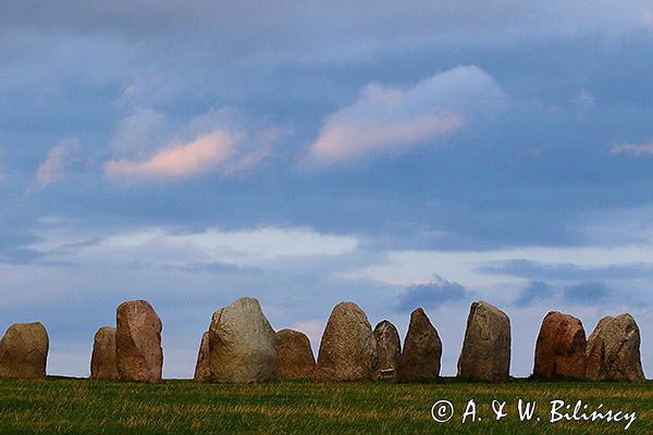 Ales Stenar, grobowiec Wikingów, szwedzkie Stonehenge, Kaseberga, Szwecja Południowa, Skania