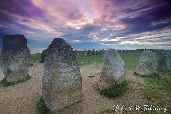 Ales Stenar, grobowiec Wikingów, szwedzkie Stonehenge, Kaseberga, Szwecja Południowa, Skania