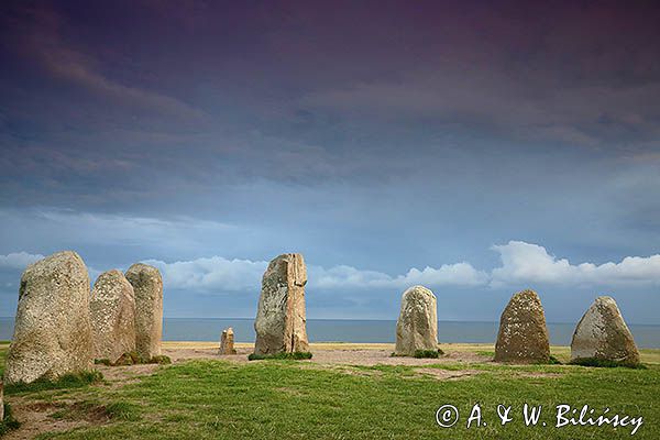 Ales Stenar, grobowiec Wikingów, szwedzkie Stonehenge, Kaseberga, Szwecja Południowa, Skania