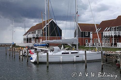 Port w Klintholm, Wyspa Mon, Dania