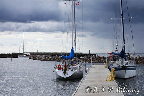 Idzie deszcz, Port w Klintholm, Wyspa Mon, Dania