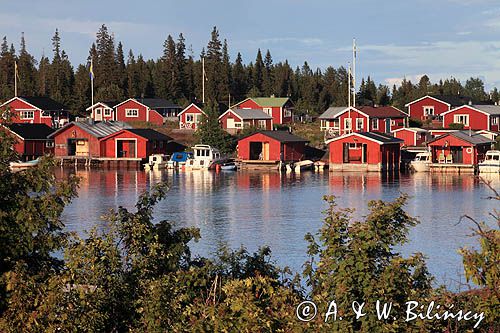 wioska rybacka na wyspie Kluntarna, Archipelag Lulea, Szwecja, Zatoka Botnicka
