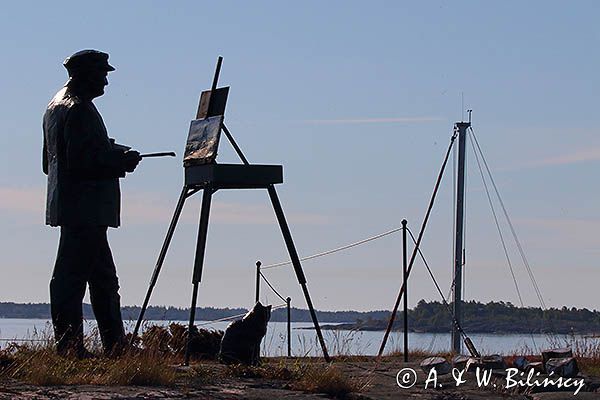 Figura malarza Juha Pykalainen, Kobba Klintar, Alandy, Finlandia