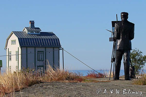 Figura malarza Juha Pykalainen, Kobba Klintar, Alandy, Finlandia