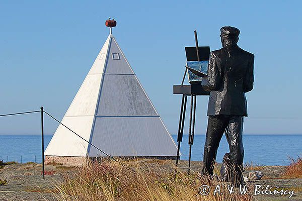 Figura malarza Juha Pykalainen, Kobba Klintar, Alandy, Finlandia