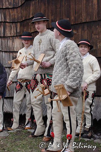 kołatki wielkanocne, górale z Rabki