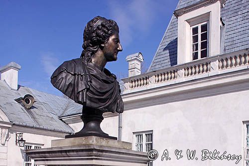 Kozienice, zespół pałacowo-parkowy, popiersie króla Stanisława Augusta Poniatowskiego