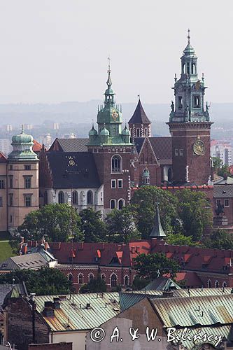 Cracow widok z wieży Kościoła Mariackiego na Wawel