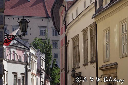 Cracow uliczka Starego Miasta i Wawel