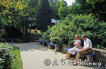 Krynica Górska w parku przy źródle Jana