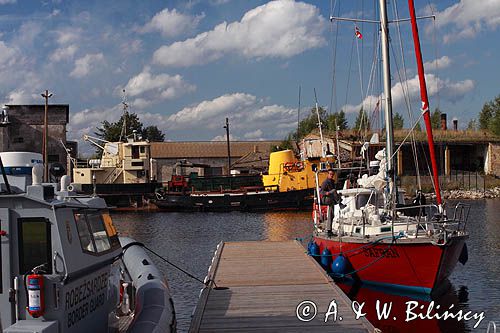 port w Mersrags, Zatoka Ryska, Łotwa Mersrags harbour, Riga Bay, Latvia