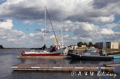 port w Mersrags, Zatoka Ryska, Łotwa Mersrags harbour, Riga Bay, Latvia