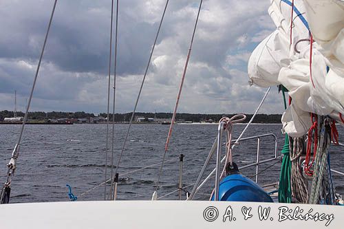 podejście do portu w Roja, Zatoka Ryska, Łotwa Roja harbour, Riga Bay, Latvia