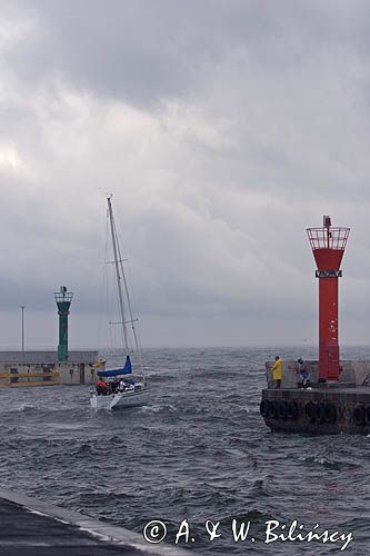 Łeba, główki portu