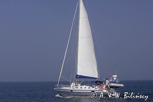 jacht typu Ovnie, s/y Liberte w cieśninie The Swinge, Atlantyk